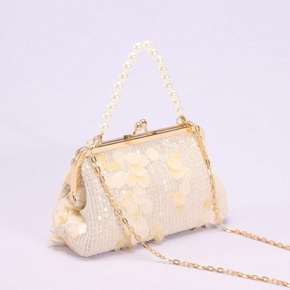 Sac À Oreiller Femme En Pvc Uni À Sequins Style Soirée Image3