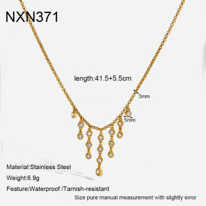 Colliers Pendentifs Pour Femmes, Luxueux, En Acier Inoxydable Imperméable, Couleur Or, Forme Géométrique Patchwork, Zircon. h5