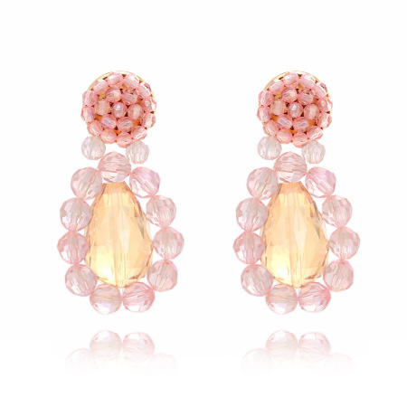 Boucles d'oreilles pendantes pour femmes avec perles de cristal. 2