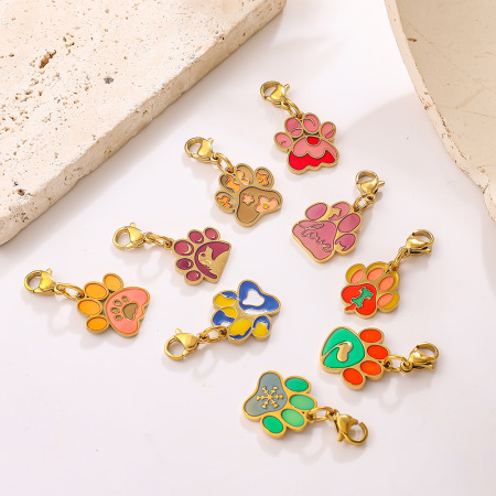 Pendentif femme Simple Series Daily Dog Shaped Dog Shaped Stainless Steel Waterproof Gold Color 2