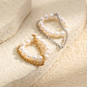 Bagues Perlées Étanches En Acier Inoxydable De La Collection Simple Series Sweet Beads h5 Image3