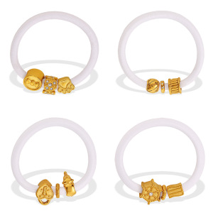 Chouchous Pour Femme En Acier Inoxydable Doré, Forme Irrégulière, Avec Couronne De Cœur Et Motif Floral Simple Au Quotidien h5 Image5