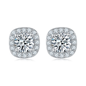 Boucles D'Oreilles Pour Femmes En Moissanite S925, Luxueuses Et Simples, En Forme D'Étoile, De Cercle Ou De Rectangle. h5