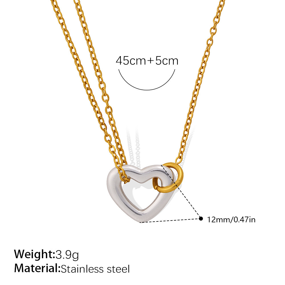 Colliers Pendentifs Pour Femmes Simple Series Daily Heart En Acier Inoxydable Étanche Couleur Or