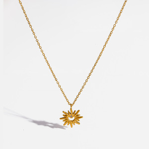 Colliers Pendentifs Pour Femmes En Acier Inoxydable, Couleur Or, Avec Strass Et Étoile Simple h5 Image4