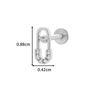 Boucles D'Oreilles Piercing Pour Femmes, Collection Simple, En Forme D'Étoile Et Feuille, Couleur Cuivre Doré Et Zircon. h5 Image2