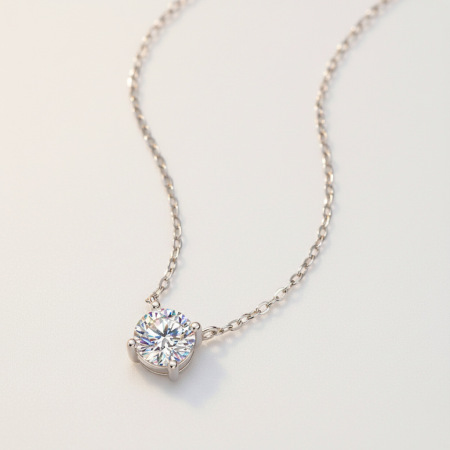 Colliers pour femmes en moissanite plaquée platine S925, forme géométrique élégante et luxueuse 2