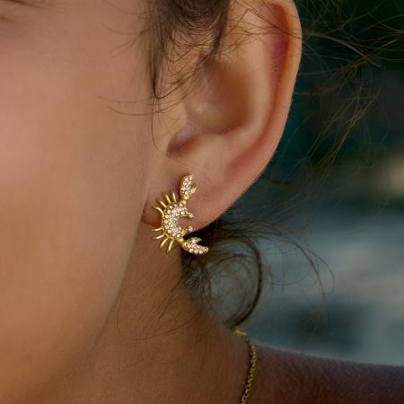 Ensembles de bijoux pour femmes, collection romantique, style océanique, en acier inoxydable, étanches, couleur or, avec zircon.