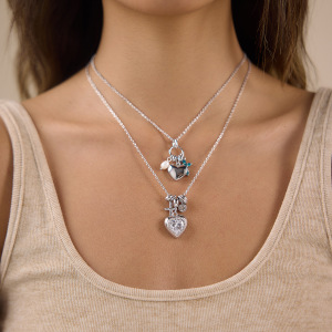 Colliers Pendentifs Pour Femmes En Forme De Cœur, En Acier Inoxydable Étanche, Couleur Or Et Zircon. h5 Image3