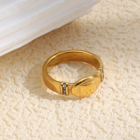 Bagues élégantes en acier inoxydable, forme irrégulière, étanches, serties de zircon, collection Luxueuse
