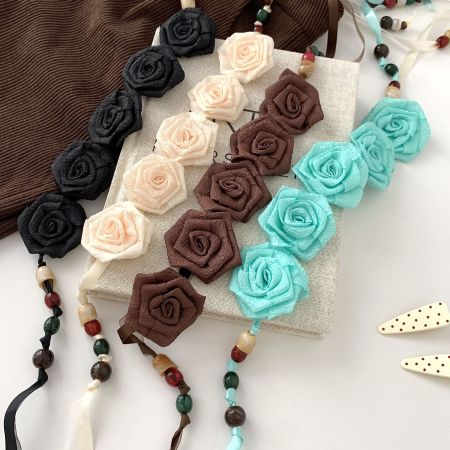 Chaînes de taille pour femmes en polyester Sweet Rose de la série Romantic 2