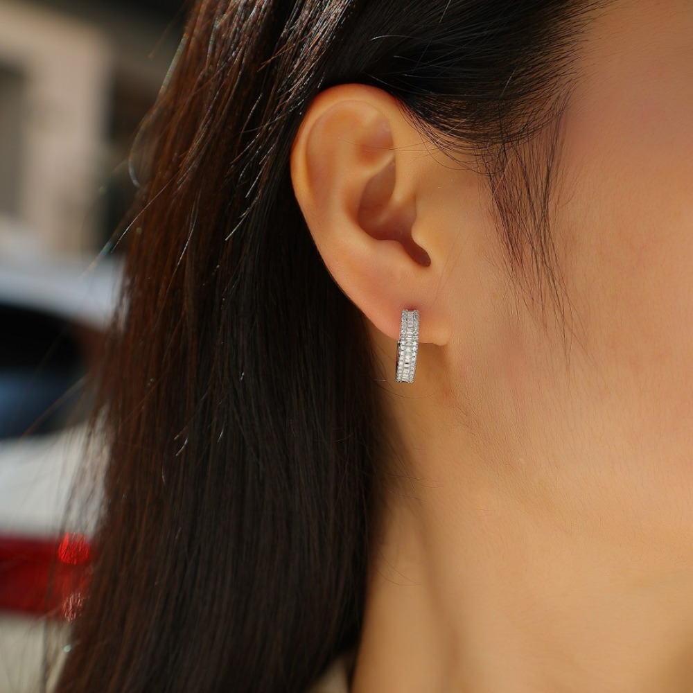Boucles D'Oreilles En Moissanite S925 Pour Femmes, Collection Classique Cercle Luxueux h5Image3