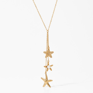 Colliers Pendentifs Pour Femmes, Style Océan, Étoile De Mer, En Acier Inoxydable Étanche, Couleur Or, Strass Et Perle h5 Image4