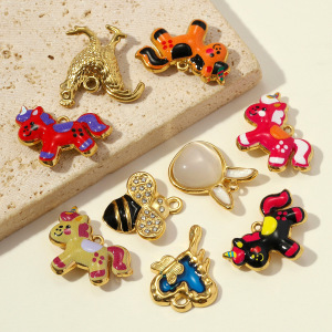 Pendentifs Romantiques Pour Femmes, En Acier Inoxydable, Couleur Or, Avec Papillon Et Ours, À Faire Soi-Même h5 Image2