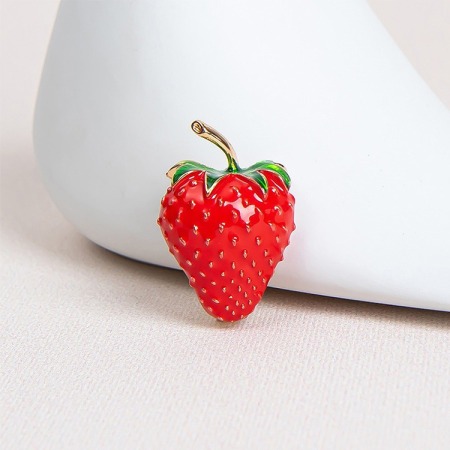 Broches en alliage et strass, motif fruits mignons (cerise, fraise) de la série Luxueuse 2