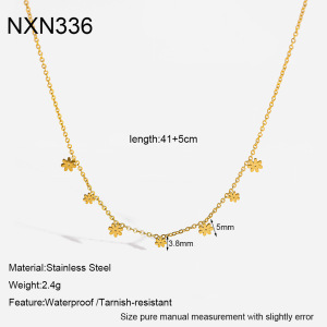 Colliers Pendentifs Pour Femmes Simple Series Daily Flower En Acier Inoxydable Étanche Couleur Or h5