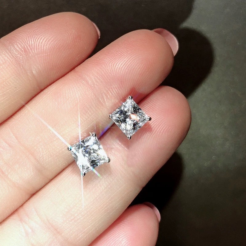 Boucles D'Oreilles Pour Femmes En Moissanite S925 De Forme Géométrique, Collection Luxueuse h5Image3