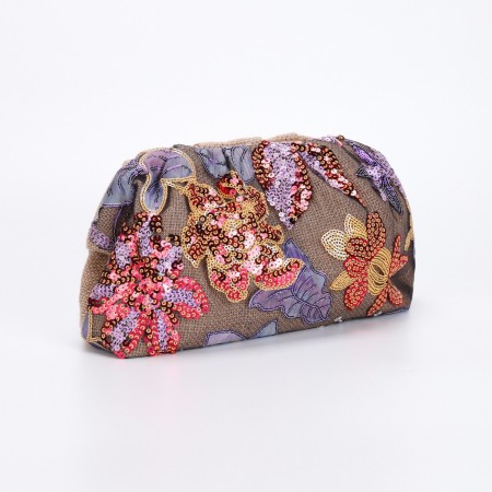 Sac à oreiller pour femme en tissu brodé à fleurs style vacances 2