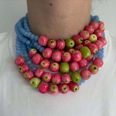 Colliers de perles en résine pour femmes, ornés de jolis fruits