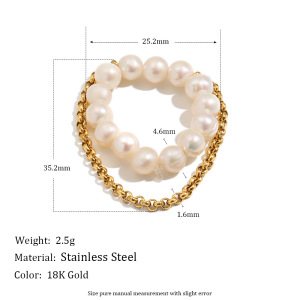 Bagues Perlées Étanches En Acier Inoxydable De La Collection Simple Series Sweet Beads h5 Image5