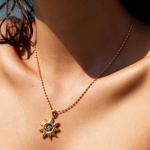 Ensembles De Colliers Pour Femmes En Acier Inoxydable Doré, Style Coquillage, Motif Vacances Sur Le Thème De L'Océan h5 Image3