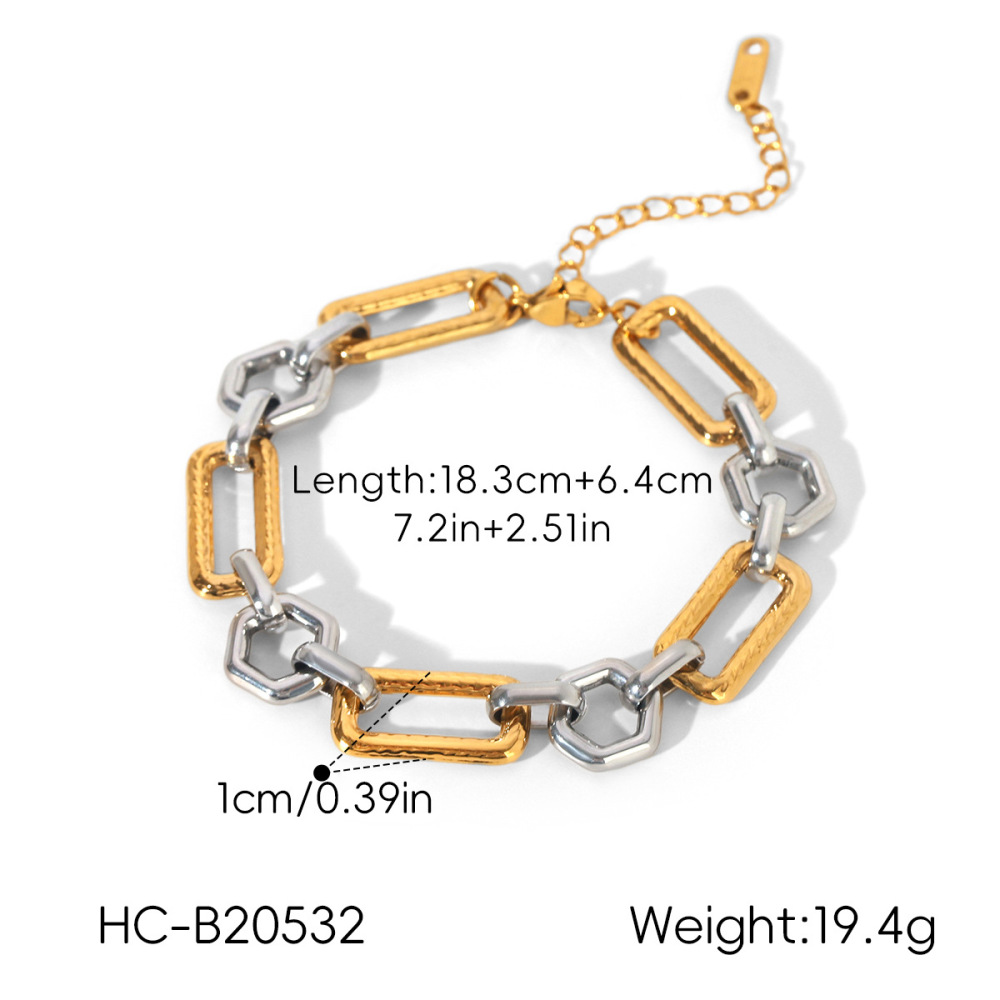 Colliers À Maillons Pour Femmes, Collection Simple Series Daily Chain, En Acier Inoxydable Étanche, Couleur Or Image2