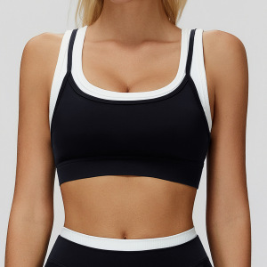 Soutien-Gorge De Sport Haut De Gamme, Confortable Et Effet Nude, À Blocs De Couleur. h5