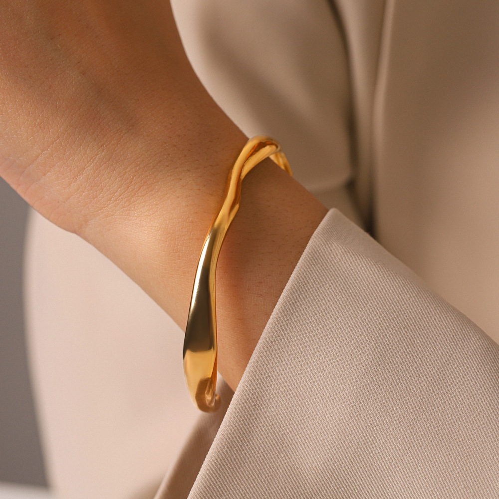 Bracelets Manchettes Étanches En Acier Inoxydable Daily Lines Pour Femmes Image5