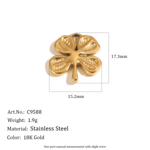 Pendentifs À Faire Soi-Même En Acier Inoxydable Doré, Étanches, Motif Floral h5 