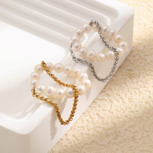 Bagues Perlées Étanches En Acier Inoxydable De La Collection Simple Series Sweet Beads h5 Image2