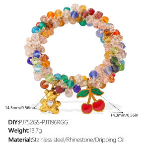 Chouchous Élastiques Pour Femmes, Ornés D'Un Pendentif En Cristal Couleur Dopamine, Fleur De Cerisier, À Faire Soi-Même h5