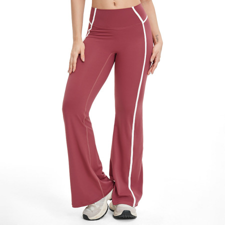 Pantalon long de sport haut de gamme décontracté à rayures blanches contrastées et près du corps 2