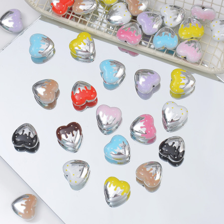 1 perle acrylique en forme de cœur punk