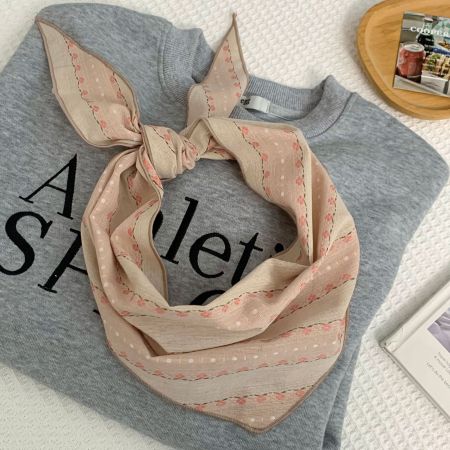 Écharpes d'été pour femmes en polyester à rayures florales rétro de la série classique