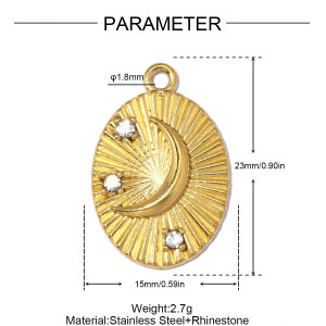 Pendentifs Femme Rétro En Émail, Œil Du Diable, Cœur Et Trèfle, En Acier Inoxydable Étanche, Couleur Or h5 