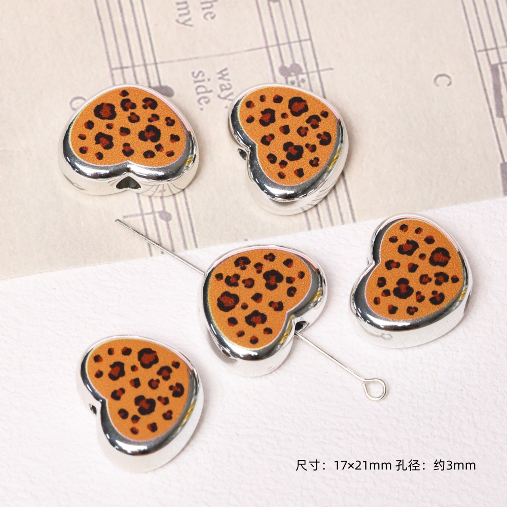 1 Pièce De Perles Acryliques À Motif Léopard Rétro