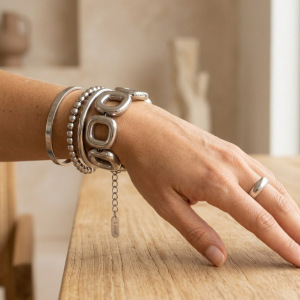 Ensembles De Colliers Pour Femmes Simple Series Punk Circle En Acier Inoxydable Étanche h5 Image4