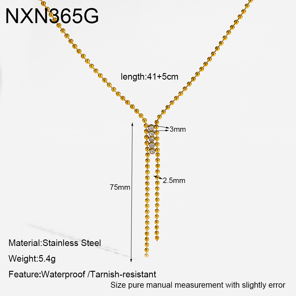 Colliers Pendentifs Pour Femmes En Acier Inoxydable Imperméable, Forme Géométrique Patchwork Simple, Couleur Or, Zircon