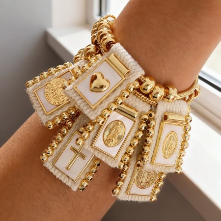 Bracelets à breloques pour femmes avec plaque en cuivre de la série classique