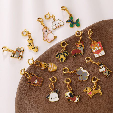 Pendentifs pour femmes Simple Series Daily Cut Animal en acier inoxydable étanche couleur or 2