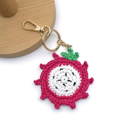 Porte-clés en raphia à motifs de fruits, collection Simple et décontractée 2