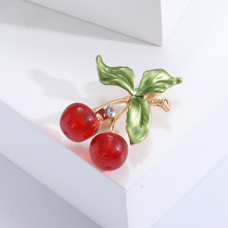 Broches en alliage de cerises douces de la série Simple 2