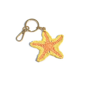 Porte-Clés/Breloques De Sac En Raphia Tissé, Motif Étoile De Mer, Collection Simple Series Vacation Oceany Style h5 Image3