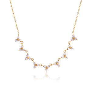Ensembles De Colliers Élégants Pour Femmes, En Acier Inoxydable, Imperméables, Couleur Or, Avec Zircon Et Chaîne Étoile h5 Image5