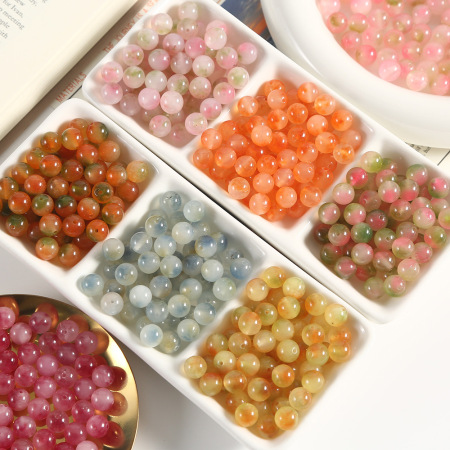 1 sachet de perles de pierres naturelles à dégradé de couleurs (10 perles par sachet)