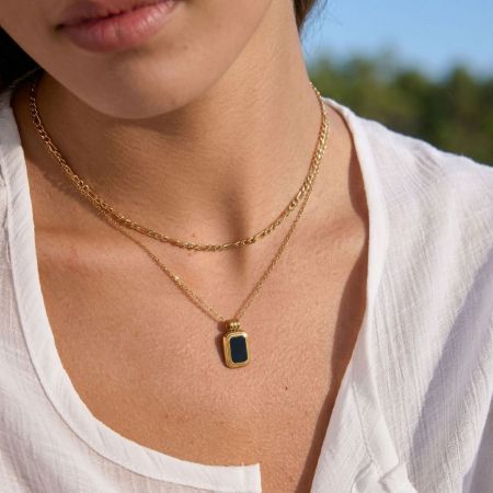 Colliers à maillons pour femmes, collection Simple Series Daily Chain, en acier inoxydable étanche, couleur or