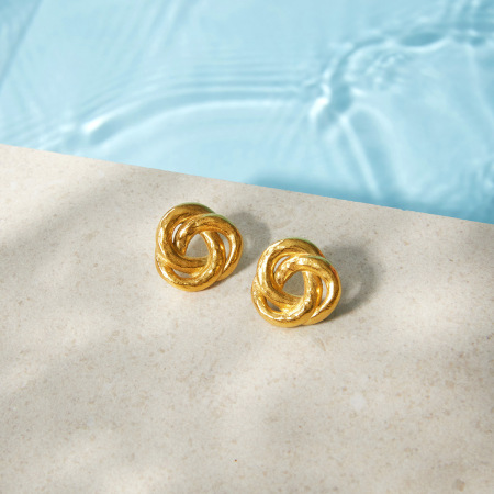 Boucles d'oreilles puces Daily Twist pour femmes, en acier inoxydable étanche, couleur or 2