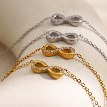 Colliers pendentifs pour femmes, simples et élégants, en acier inoxydable étanche, couleur or, avec zircon et chiffres.