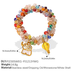 Chouchous Pour Femmes Simple Series Sweet Animal Fruit En Cristaux Synthétiques Couleur Or h5 