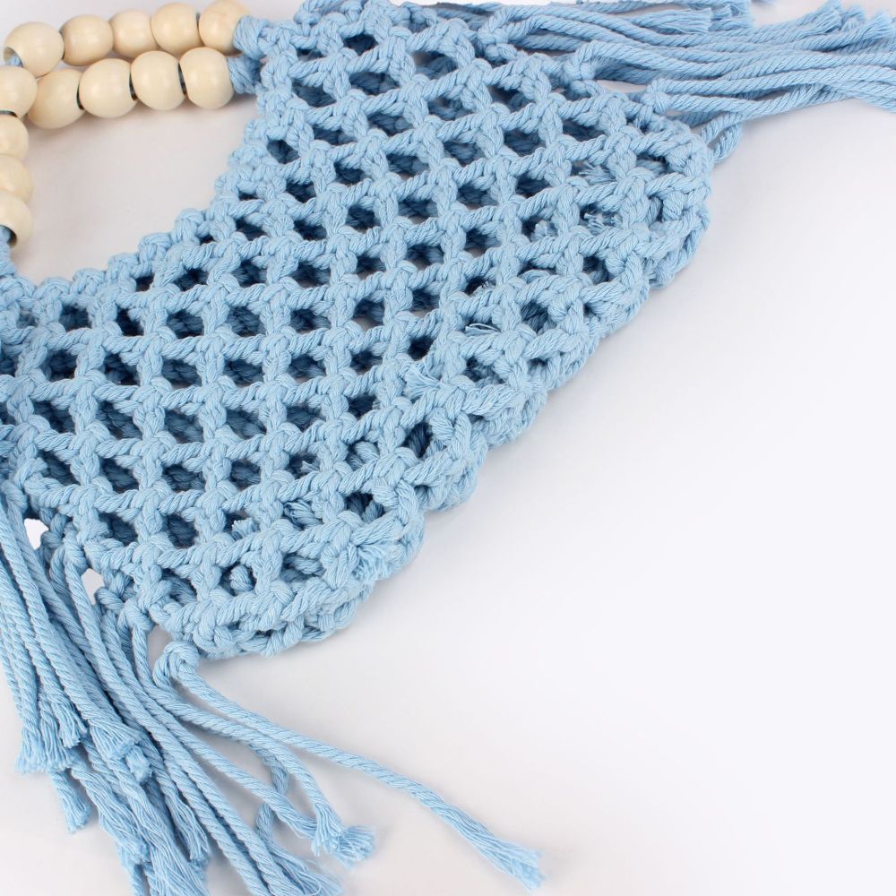Sac À Main Pour Femme, Style Décontracté, Avec Pompon Uni Et Corde Tressée. h5Image4